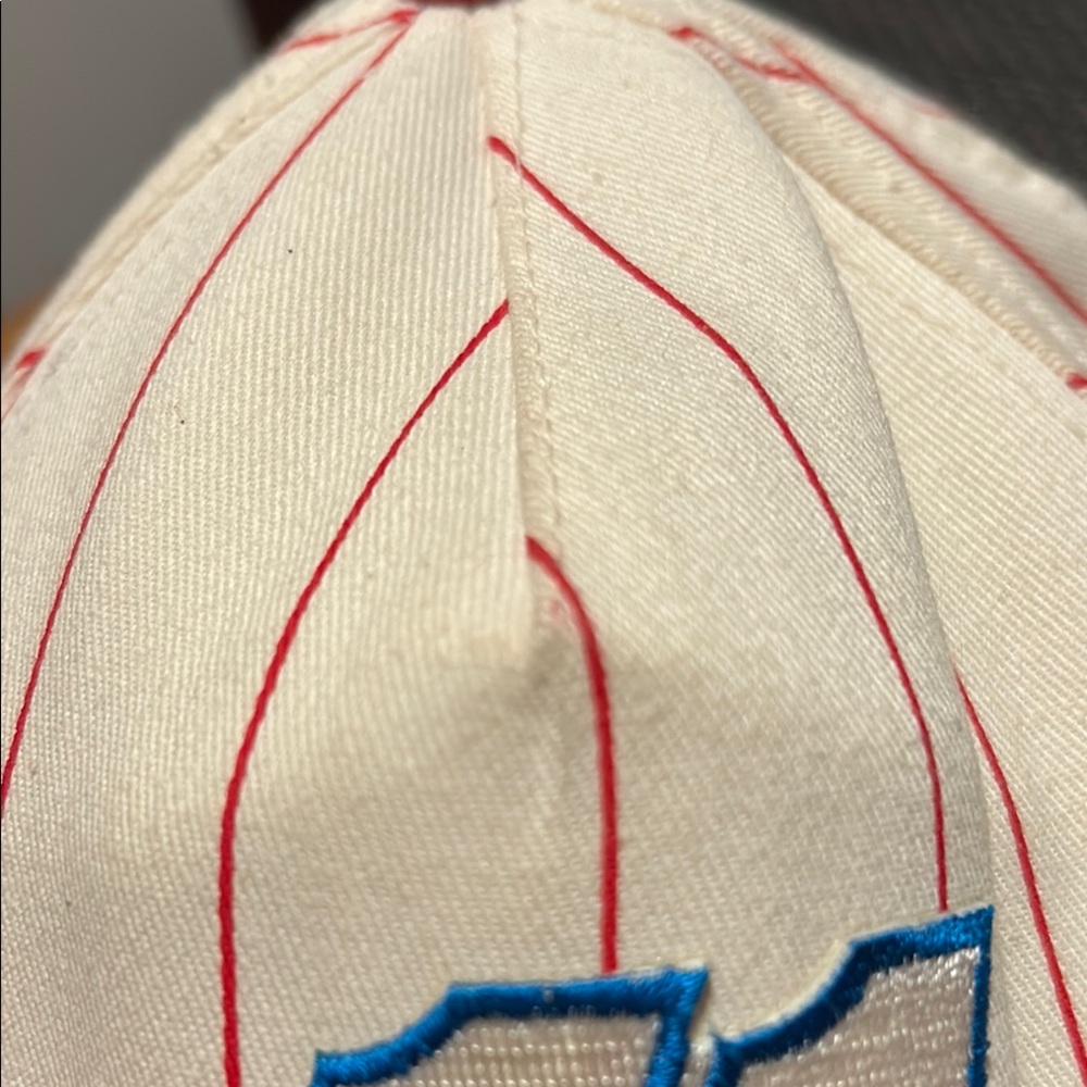 Bill Elliott 11 Budweiser Cap White red pin stripes Red Brim and Embroidered Car - Picture 12 of 12
